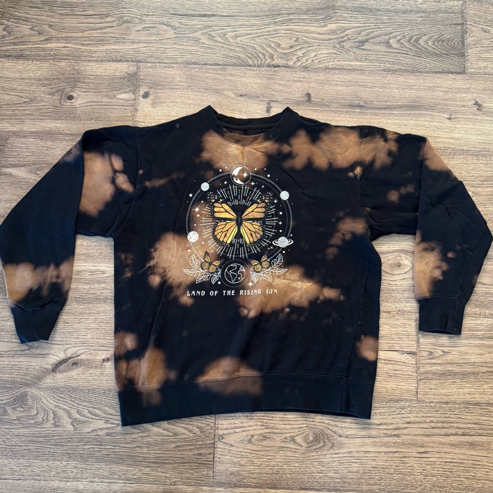 Full Tilt Black and Orange Butterfly Sweatshirt